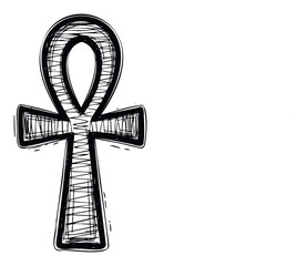 Ankh symbol in a handdrawn sketch style representing life and eternity, perfect for spiritual, mystical, or ancient history themed projects and educational materials