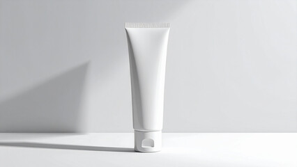 Minimal White Skincare Tube Mockup Clean Background