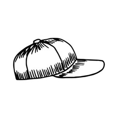 Baseball cap sketch on a white background