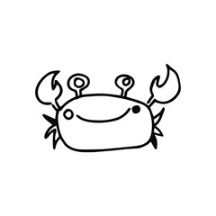 Crab linear sketch on a white background