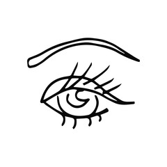 eye linear sketch on white background