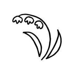 Lily of the valley flowers: a simple cartoon sketch