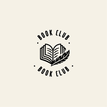 ook Club Logo, Minimal Reading Logo, Book Club Branding, Feminine Line Art Book Logo, Elegant Literary Logo, Modern Reading Club Identity, Book Lover Icon, Reading Club Logo, Book Icon Clipart, Litera