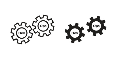 Dev ops icons vector design template simple and clean