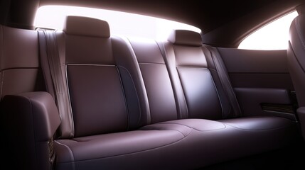 Obraz premium Premium car interior rear leather seats luxury transport concept