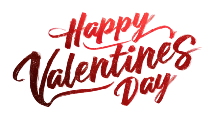 Happy valentine's day handwritten greeting on transparent background