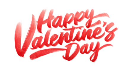 Happy valentine's day handwritten greeting on transparent background