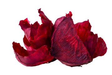 Wilted red rose petals
