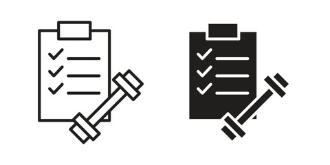 Fitness plan icons vector design template simple and clean