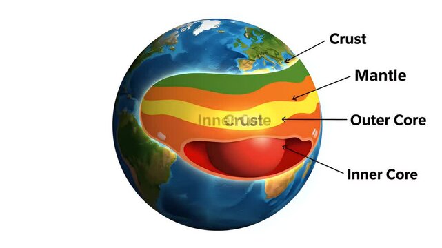 Earth Cross Section Explainer Video Inner Core Mantle Crust Layers