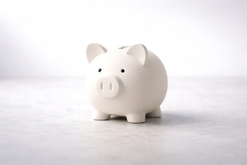 White Piggy Bank Symbolizing Savings and Financial Future