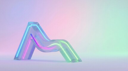 Abstract neon wave sculpture with vibrant colors.