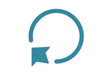 Blue speech bubble in a circle symbol communication isolated on a transparent background