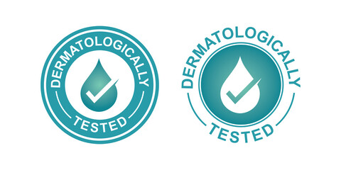 Dermatologically tested stamp, isolated vector symbol for cosmetic packaging. © Juragan