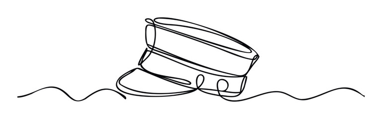 Continuous line drawing of a student graduation cap symbolizing academic achievement and future success, perfect for educational materials and commencement ceremony promotions
