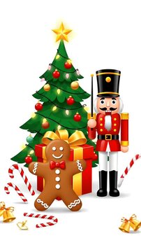 Festive Nutcracker Christmas Tree Gift Ginger Cookie Rocking Horse