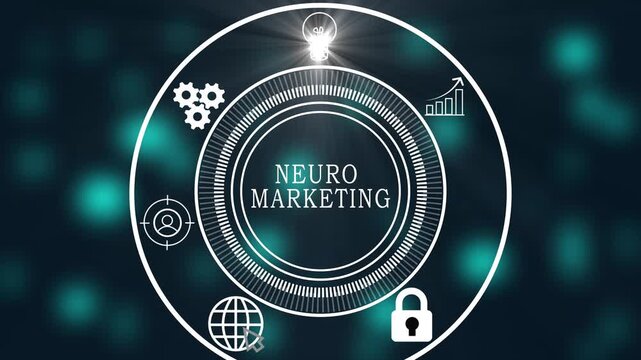 NEURO MARKETING  Concept with Business Technology Network, Digital Communication, Data Analytics, Marketing Strategy and Online Interaction Interface