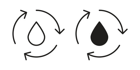Recycle water icons vector design template simple and clean
