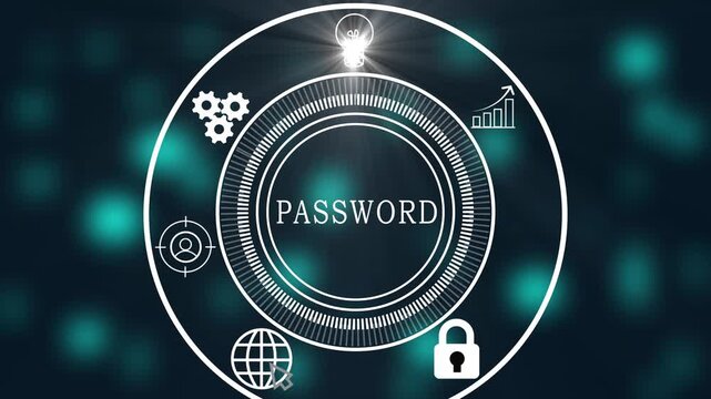 PASSWORD Concept with Business Technology Network, Digital Communication, Data Analytics, Marketing Strategy and Online Interaction Interface