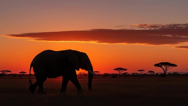 elephants at sunset