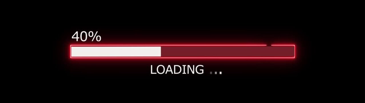 58% loading bar icon diagrams Info graphics animation. Neon loading icon background video.