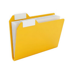 Yellow folder icon isolated on transparent background