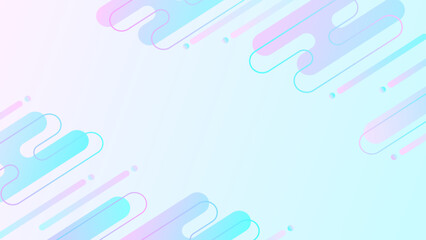 淡い水色とピンクのグラデーションの、近未来メンフィス風フレーム背景　余白のある抽象デザイン 16:9