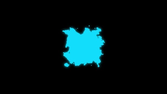 4K ink splatter transition in black and white seamless loop. Turbulent painting blot spreading. ink effect,isolated, flow expand background.