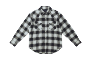 Plaid flannel shirt isolated on transparent background