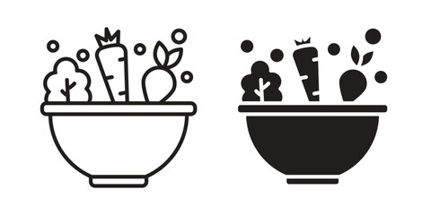 Vegetarian food icons vector design template simple and clean