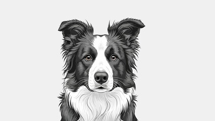 Fototapeta premium Close-up Portrait of a Regal Border Collie Dog with Striking Black and White Coat