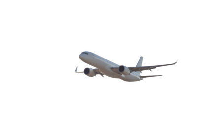 Airplane flying isolated on transparent background