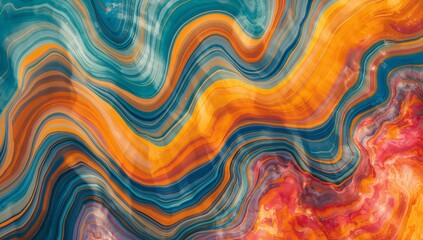 Colorful Abstract Design With Flowing Lines and Vibrant Patterns in Warm and Cool Tones