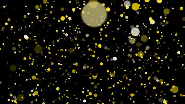 gold dust bokeh particles background. fairy dust shimmer particles, perfect for video effects, transitions, festive design, Bokhe Particle Flaying On Dark Background. Particle Floating