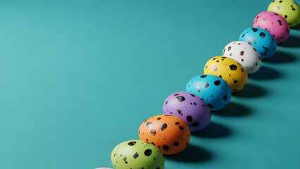 easter eggs on a blue background