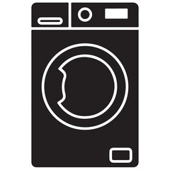 Front-Loading Washing Machine Appliance Icon Graphic