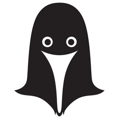 Stylized Happy Character Illustration with Wide Smile and Round Eyes