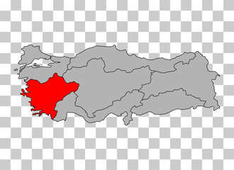 Aegean Region of Turkey map symbol shape, travel web concept icon vector illustration .
