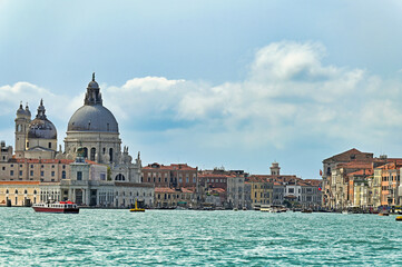 Naklejka premium Grand Canal and Basilica Santa Maria della Salute in Venice, Italy.