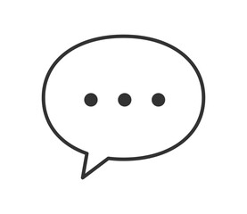 シンプルなふきだしと点のアイコンイラスト　ベクター