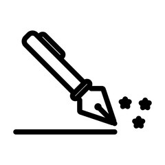 Obraz premium fountain pen line icon