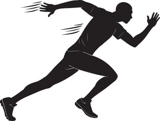 Obraz premium Boy jogging silhouette illustration vector design