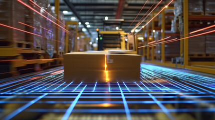 Futuristic neon scene, Reflective wet pavement highlights vibrant neon and holograms