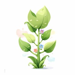 Colorful plant with leaves and small flowers in a bright setting