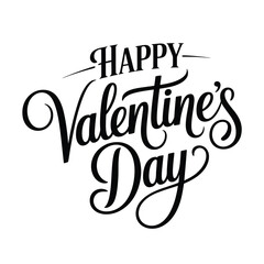 Elegant valentine s day lettering with decorative swirls and a festive message