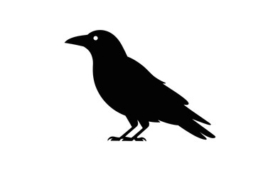 Obraz premium A simple black silhouette of a raven