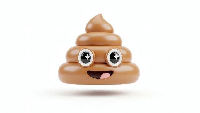 Friendly poop emoji with big eyes and playful expression perfect for National Poop Day