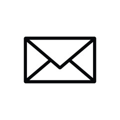 simple black envelope icon on white background