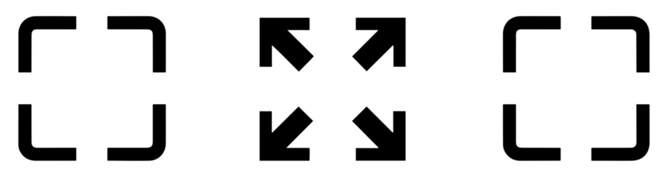 fullscreen icon set vector ui
