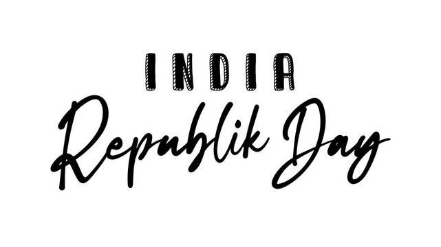 India republic day text animation suitable for designs related to indian national holidays or events posters. Perfect for patriotic designs.